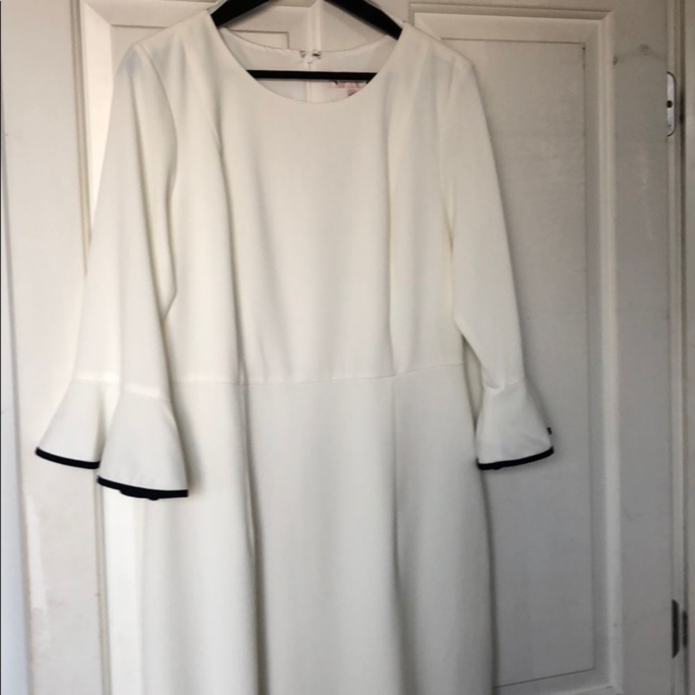 Nanette Lepore White and blue bell sleeve dress!